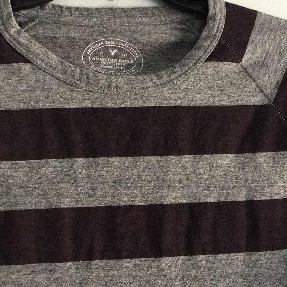 AE Long Sleeve Striped Crew Tee